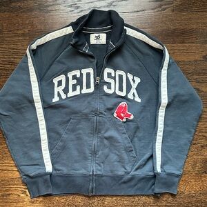 Banner Supply Co Boston Red Sox Cotton Zip Up Jacket Small Navy/White